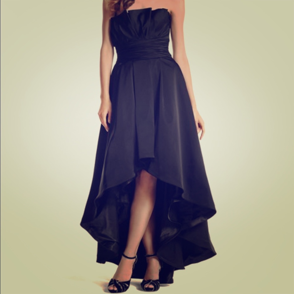 WHBM Elegant Black Strapless Evening Gown